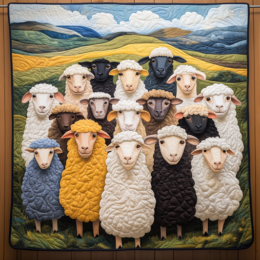 Sheep Club Quilted Blanket - Throw (55" x 60")