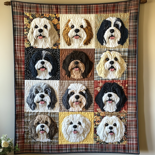 Shih Tzu Delight Quilted Blanket - Throw (55" x 60")