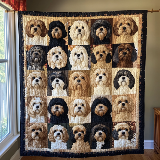 Shih Tzu Dreams Quilted Blanket - Throw (55" x 60")