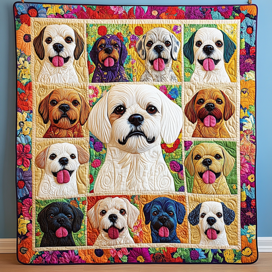 Shih Tzu Splendor Quilted Blanket - Throw (55" x 60")