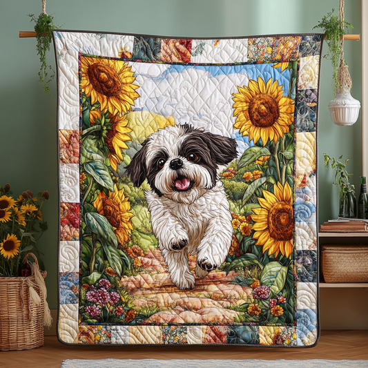 Shih Tzu Sweethearts Quilted Blanket - Throw (55" x 60")