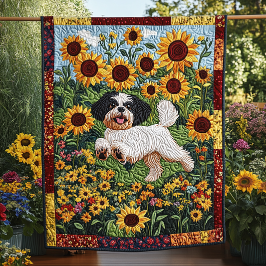 Shih Tzu Treasures Quilted Blanket - Throw (55" x 60")