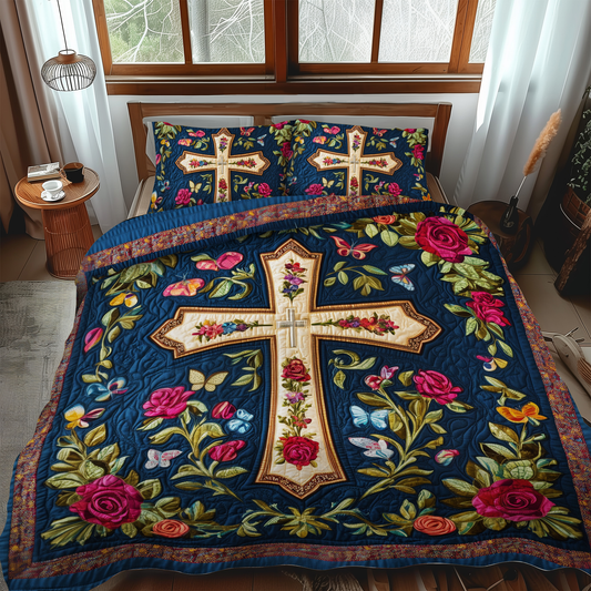 Shining Cross 3-Piece Quilted Bedding Set - Single (59" x 70")
