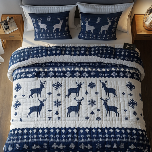 Shining Stags 3-Piece Quilted Bedding Set - Single (59" x 70")