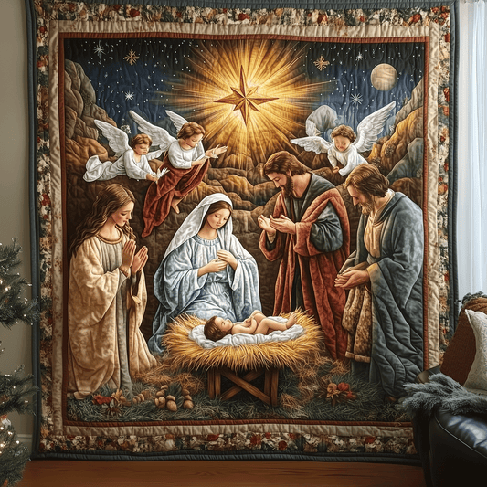 Silent Night Quilted Blanket - Throw (55" x 60")