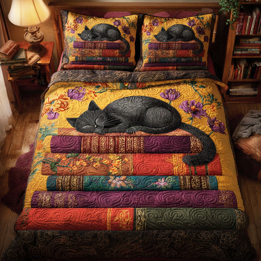 Silent Tome 3-Piece Quilted Bedding Set - Single (59" x 70")