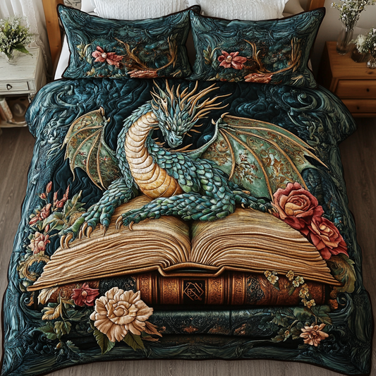 Sky Serpent 3-Piece Quilted Bedding Set - Single (59" x 70")
