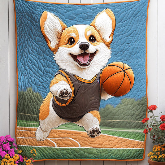 Slam Dunk Corgi Quilted Blanket - Baby (30" x 40")
