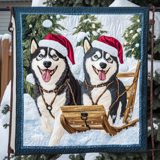 Sledding Smiles Quilted Blanket - Throw (55" x 60")