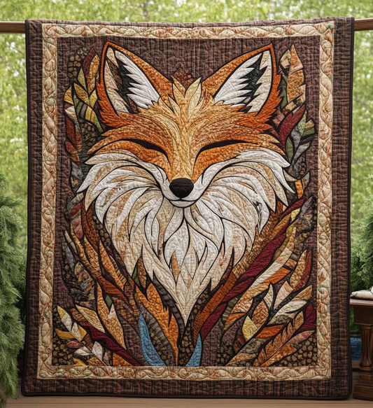 Sleeping Fox Quilted Blanket - Throw (55" x 60")