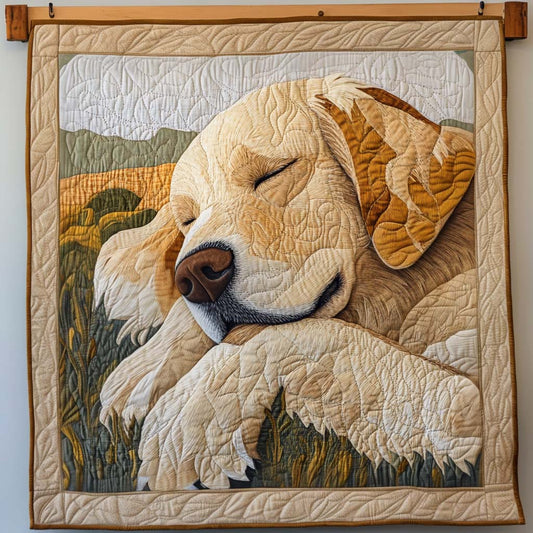 Sleeping Golden Quilted Blanket - Throw (55" x 60")