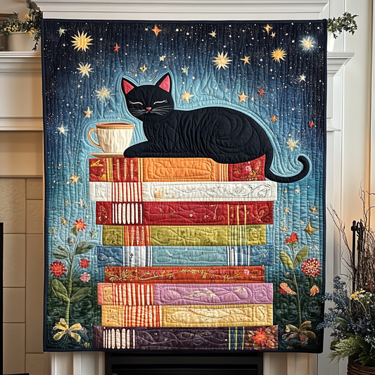 Sleepy Cat Comfort Quilted Blanket - Throw (55" x 60")