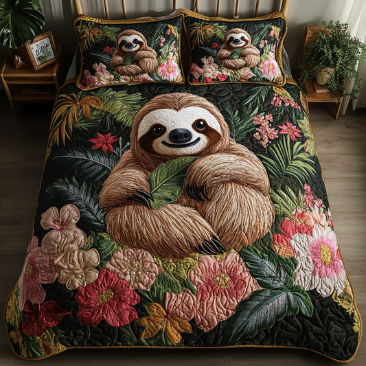 Sleepy Snuggles 3-Piece Quilted Bedding Set - Single (59" x 70")