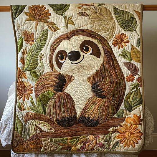 Sloth Haven Quilted Blanket - Throw (55" x 60")