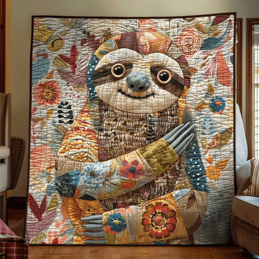 Sloth Paradise Quilted Blanket - Throw (55" x 60")
