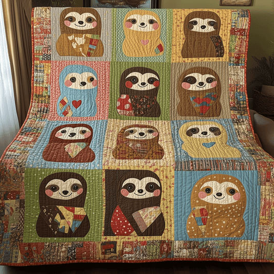 Sloth Serenity Quilted Blanket - Throw (55" x 60")