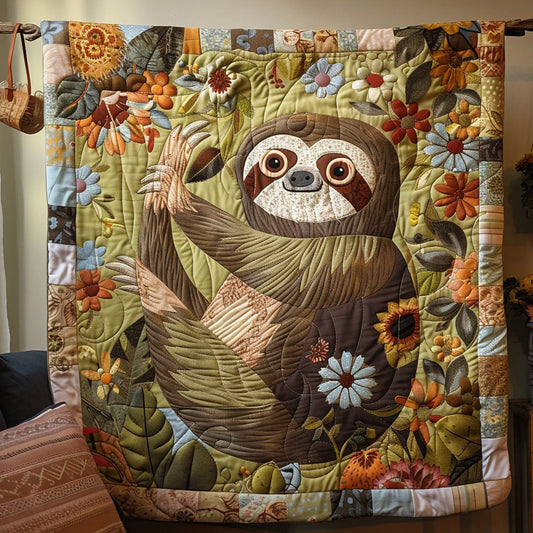 Sloth Serenity Quilted Blanket - Throw (55" x 60")