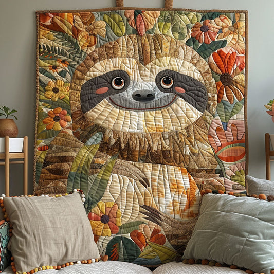 Sloth Snooze Quilted Blanket - Throw (55" x 60")