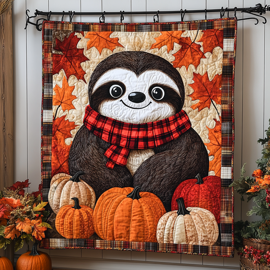 Slothful Bliss Quilted Blanket - Throw (55" x 60")
