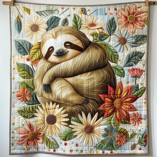 Slothful Bliss Quilted Blanket - Throw (55" x 60")