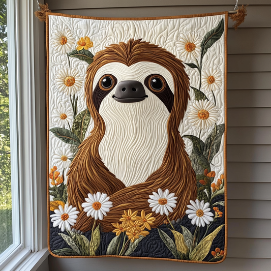 Slumbering Sloth Dreams Quilted Blanket - Throw (55" x 60")