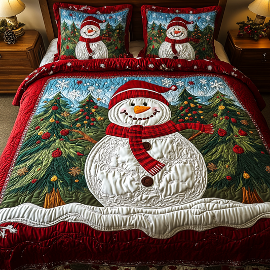 Snow Magic 3-Piece Quilted Bedding Set - Single (59" x 70")