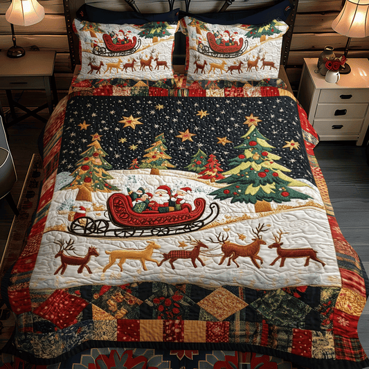 Snowflake Serenity 3-Piece Quilted Bedding Set - Single (59" x 70")