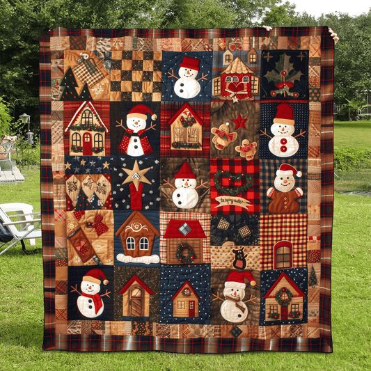 Snowman Jubilee Quilted Blanket - Throw (55" x 60")