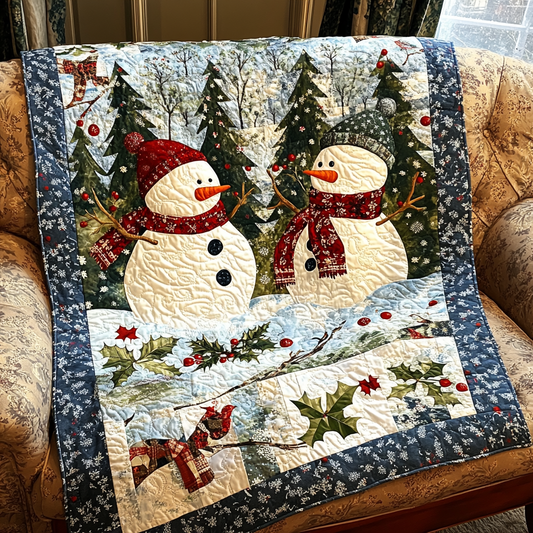 Snowman Magic Moments Quilted Blanket - Throw (55" x 60")