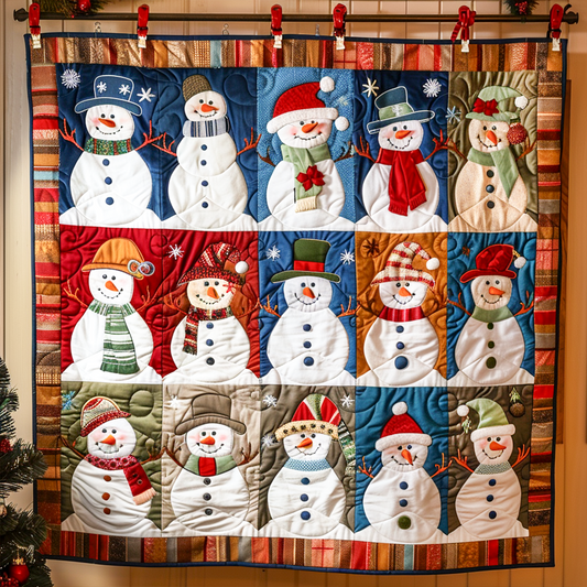 Snowy Cheer Quilted Blanket - Throw (55" x 60")