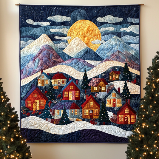 Snowy Night Glow Quilted Blanket - Throw (55" x 60")