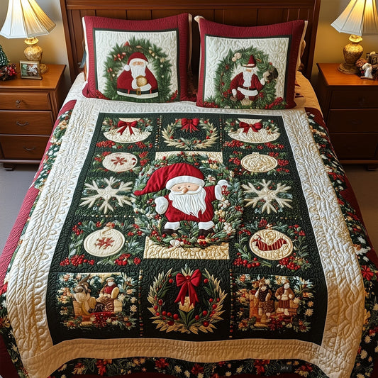 Snowy Pinescape 3-Piece Quilted Bedding Set - Single (59" x 70")