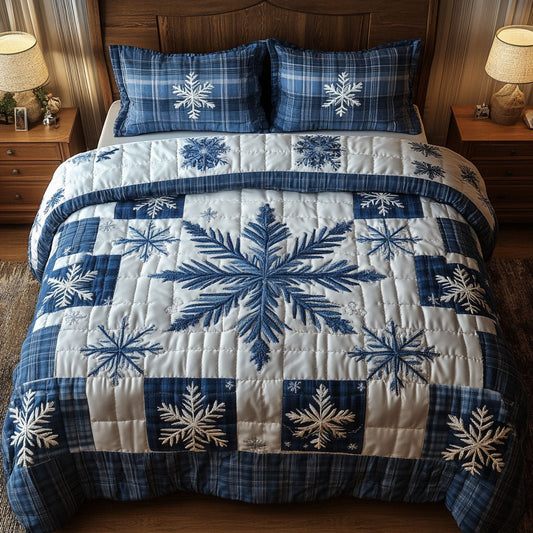 Snowy Road Magic 3-Piece Quilted Bedding Set - Single (59" x 70")