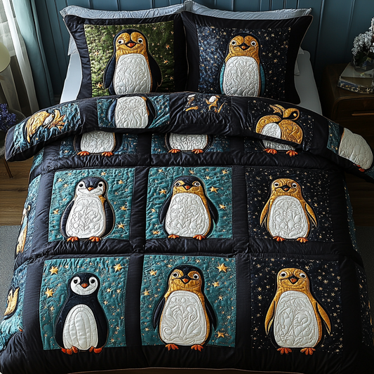 Snowy Snuggles 3-Piece Quilted Bedding Set - Single (59" x 70")