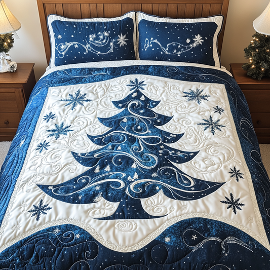 Snowy Tree 3-Piece Quilted Bedding Set - Single (59" x 70")