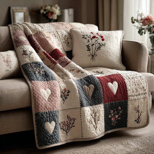 Soft Meadow Hearts Quilted Blanket - Baby (30" x 40") - Pack 1