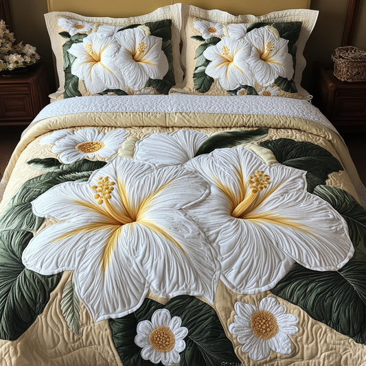 Soft Petals 3-Piece Quilted Bedding Set - Single (59" x 70")