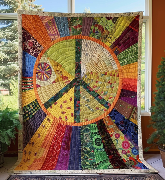 Solar Peace Quilted Blanket - Throw (55" x 60")