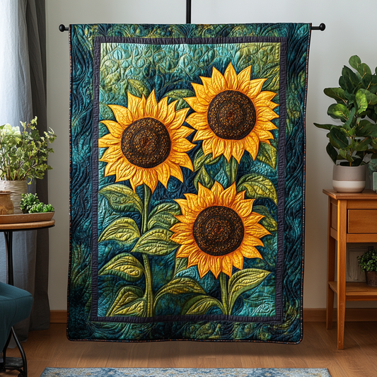 Solar Bloom Quilted Blanket - Throw (55" x 60")