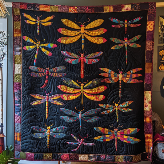 Solar Breeze Dragonfly Quilted Blanket - Throw (55" x 60")