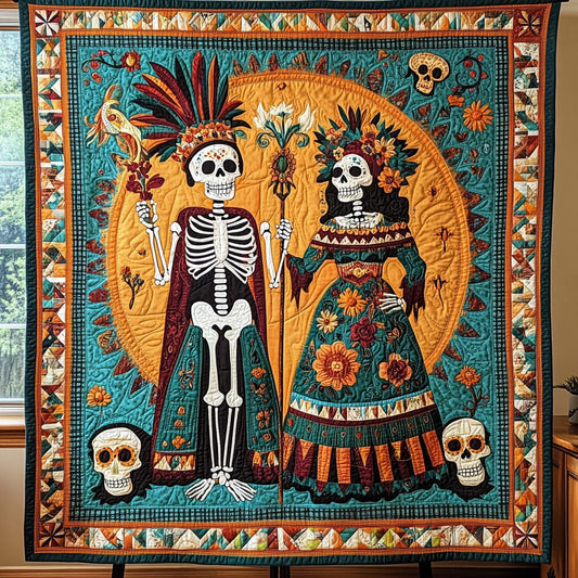 Soul in Skeleton Quilted Blanket - Throw (55" x 60")