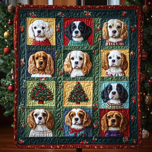 Spaniel Companions Quilted Blanket - Throw (55" x 60")