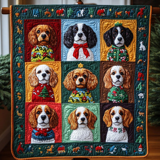 Spaniel Cozy Moments Quilted Blanket - Throw (55" x 60")