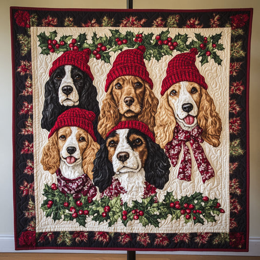 Spaniel Frost Quilted Blanket - Throw (55" x 60")