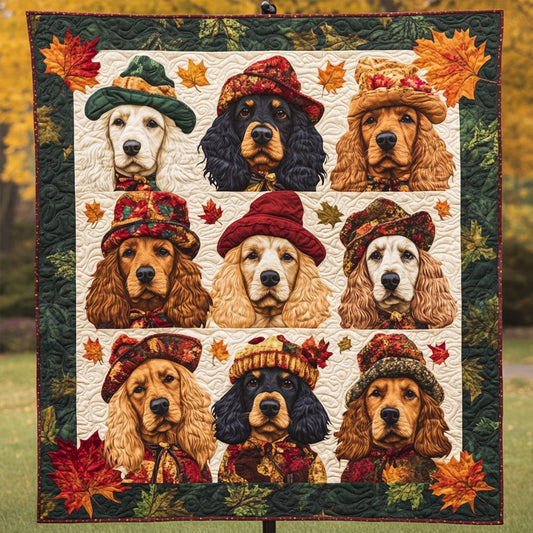 Spaniel Golden Pathways Quilted Blanket - Throw (55" x 60")