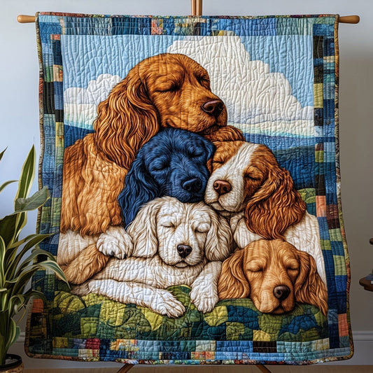 Spaniel Joy Quilted Blanket - Throw (55" x 60")