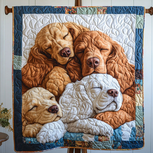 Spaniel Moments Quilted Blanket - Throw (55" x 60")