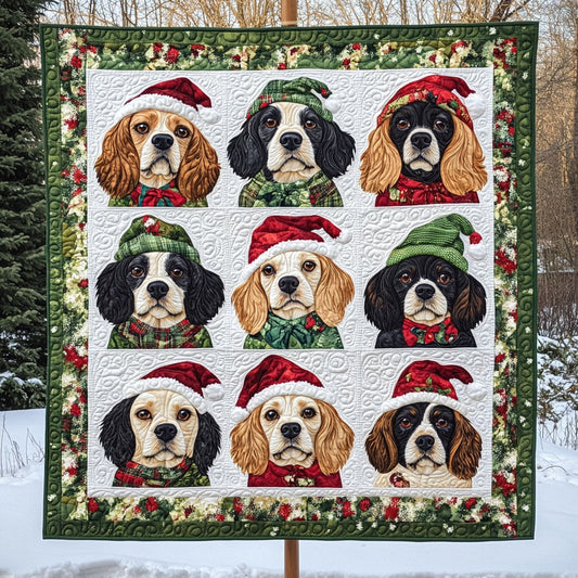 Spaniel Together Quilted Blanket - Throw (55" x 60")