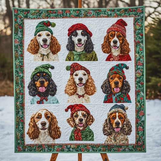 Spaniel Winter Dreams Quilted Blanket - Throw (55" x 60")