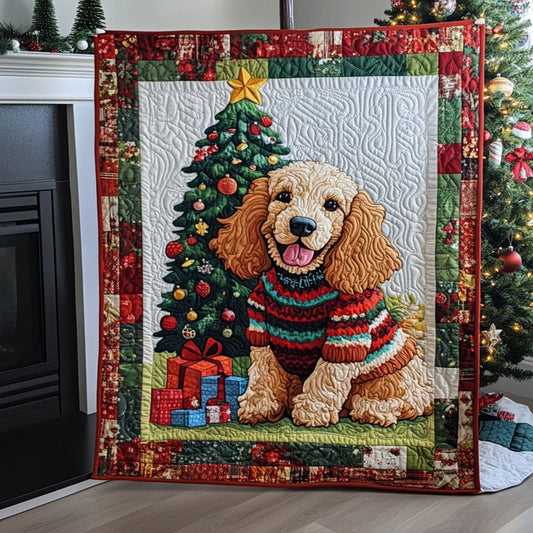 Spaniel Winter Tale Quilted Blanket - Throw (55" x 60")
